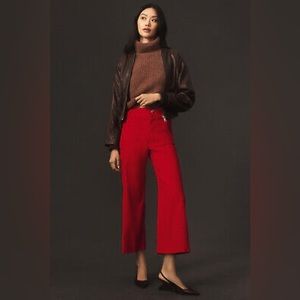 Anthropologie Maeve Colette Cropped Wide Leg Pants 29 TALL